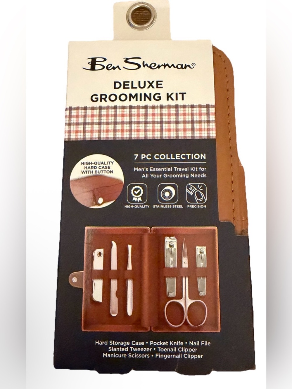 Ben Sherman Brown and Silver Deluxe Grooming Kit set of 7